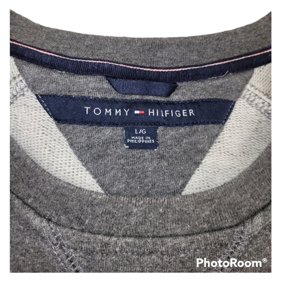 Tommy Hilfiger Men's Large Spell Out Sweatshirt Gray - Picture 5 of 6
